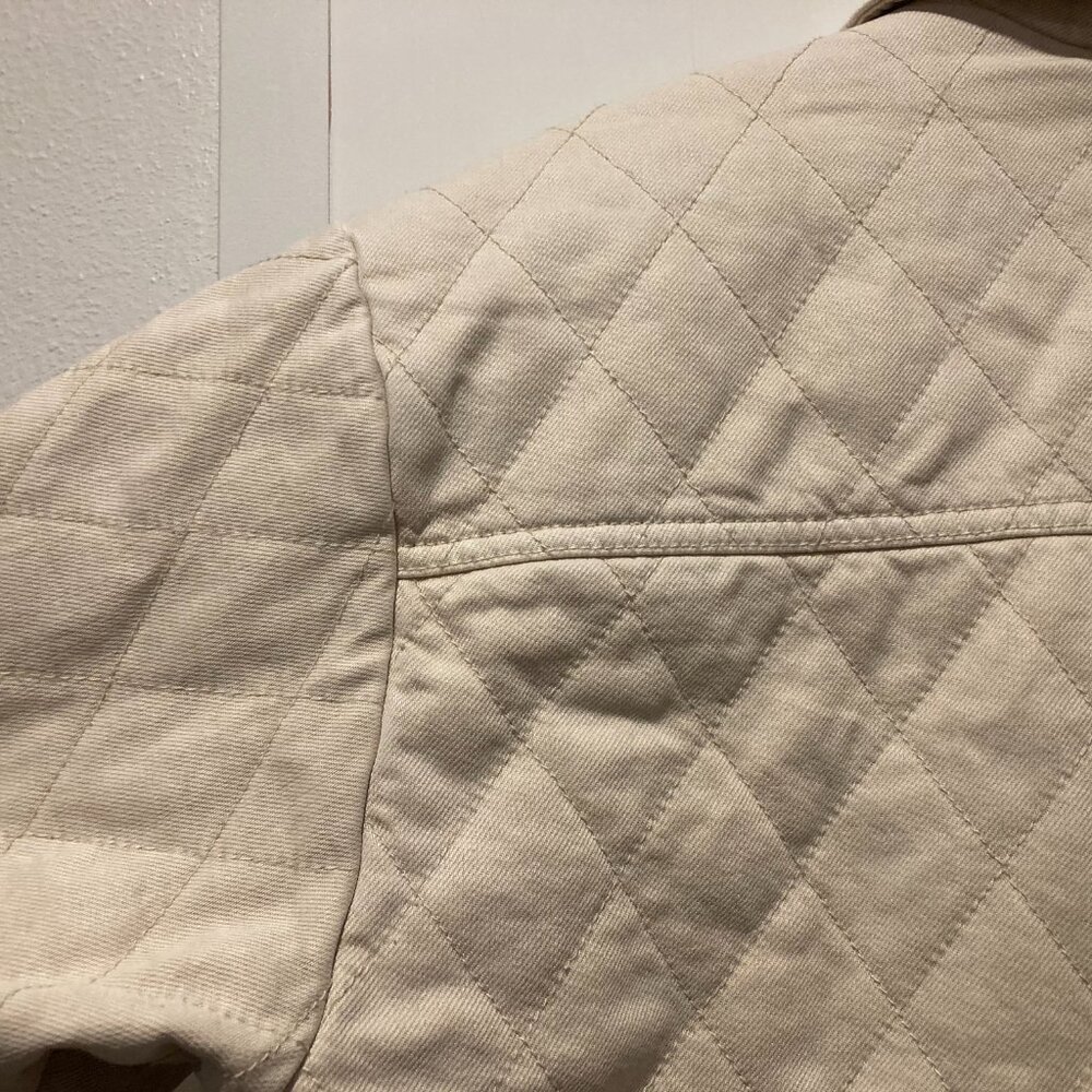 Anthropologie | Oversized Quilted Cream Jacket | Medium - Picture 10 of 14